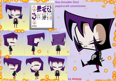 Gaz Membrane Invader Zim Papercraft By Antyyy On Deviantart