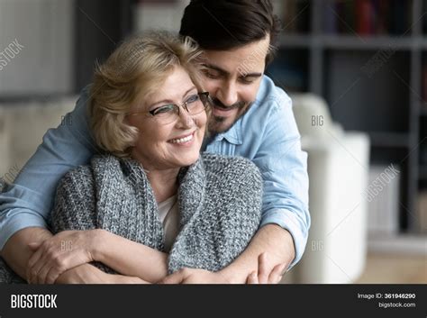 Adult Grown Son Hugs Image Photo Free Trial Bigstock