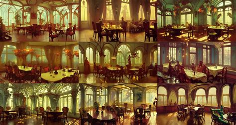 Dinner Room Art Nouveau Architecture Art By Joseph Stable Diffusion