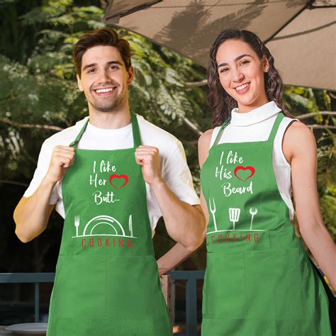 Couple Aprons With Print „cooking Together“ Essential Cooking Tool