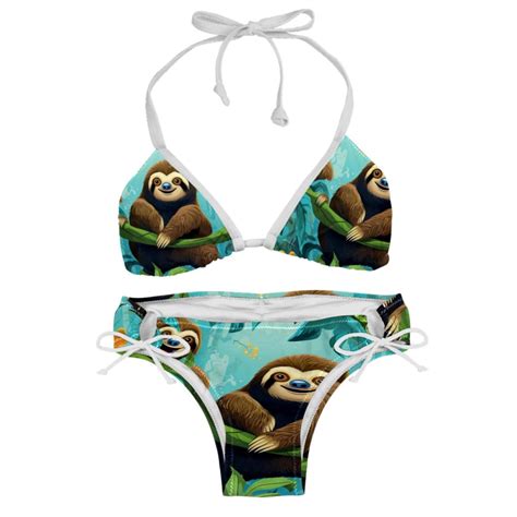 Sloth Swimming Suit Bikini Set Bikinis Detachable Sponge Adjustable