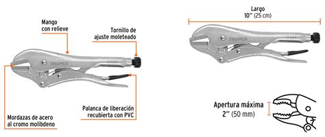 Pinza De Presi N Mordaza Recta Truper Kn Materiales