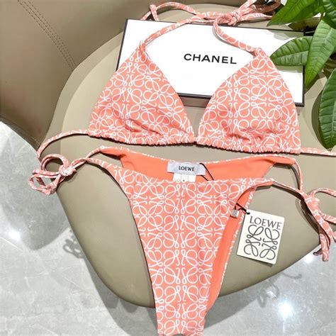 Loewe Peach Bikini With White Design Gem