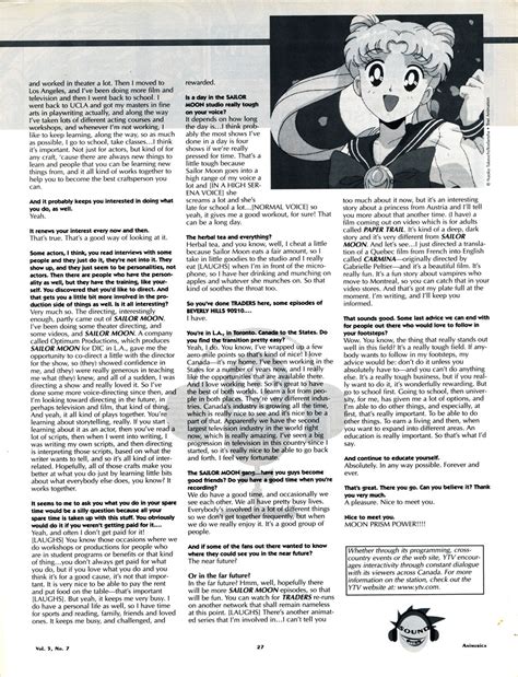 Animerica Magazine Sailor Moon Voice Actor Interview July 1997 Vol 5