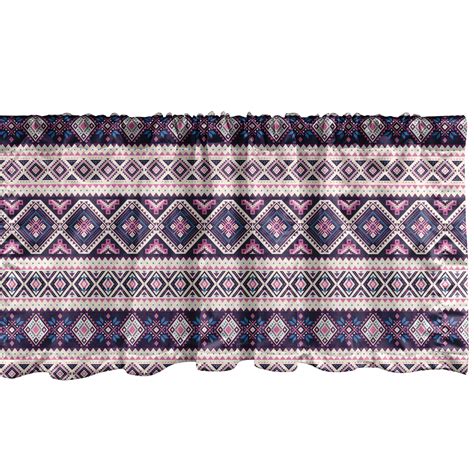 Ambesonne Aztec Window Valance Aboriginal Geometric Pattern 54 X 18