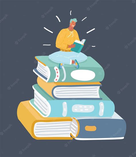 Premium Vector Man Reading A Book