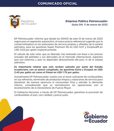 EP PETROECUADOR On Twitter EPPETROECUADOR Informa Que Desde Las