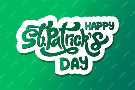 Premium Vector Happy Saint Patricks Day Handwritten Lettering Typography