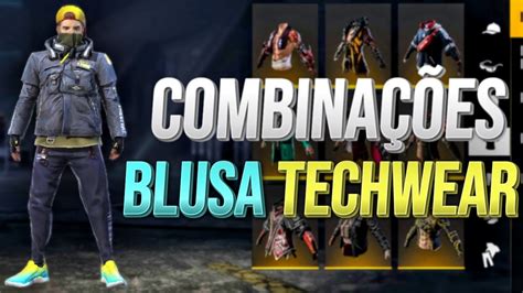 MELHORES COMBINAÇÕES DE ROUPAS NO FREE FIRE BLUSA TECHWEAR SÓ