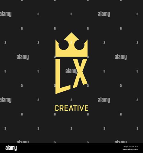 Monogram Lx Logo Shield Crown Shape Elegant And Luxury Initial Logo