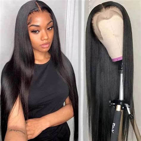 30 Inch HD Lace Front Human Hair Wig Pre Plucked 160 Density