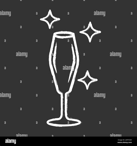 Alcohol Drink Glassware Chalk Icons Set Wine Service Elements Crystal Glasses Shapes Drinks