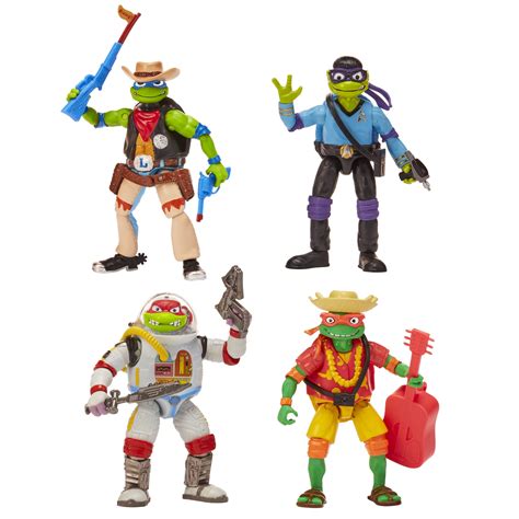 Playmates Toys Tmnt Half Shell Heroes Mutant Mayhem Costume Turtle Basic Figure 4 Pack