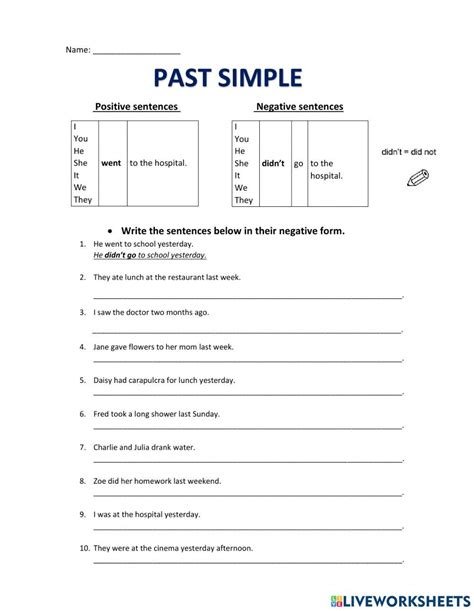 Negative Sentences In Past Tense 7015524 Erosales