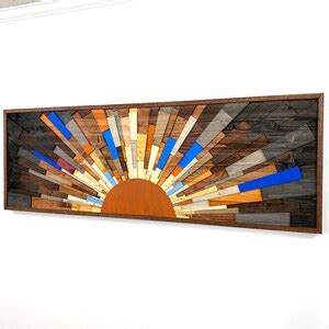 Wood Wall Art Burning Daylight 60x20 Wood Wall Art Wall Art Modern