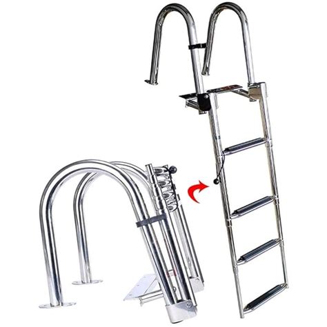 Buy Mmdbb 4 Steps Pontoon Marine Boat Ladder Stainless Steel Folding