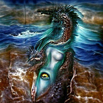 Tiamat the "shining" personification of the sea who roared and smote in ...