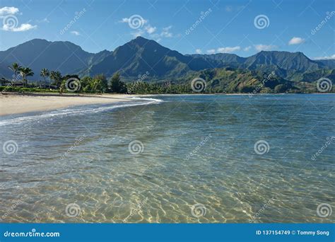 The Beach At Hanalei Bay, Kauai Royalty-Free Stock Photography ...