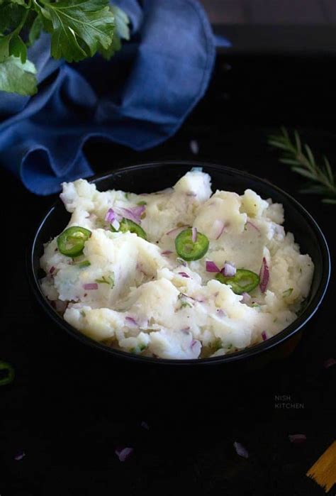 Healthy Spicy Mashed Potatoes Aloo Pitika Video Nish Kitchen