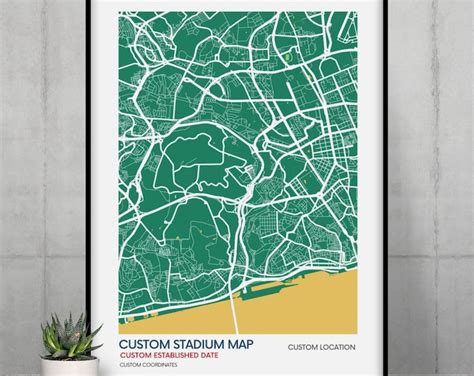 London Football Stadiums Illustrated Map Etsy Canada