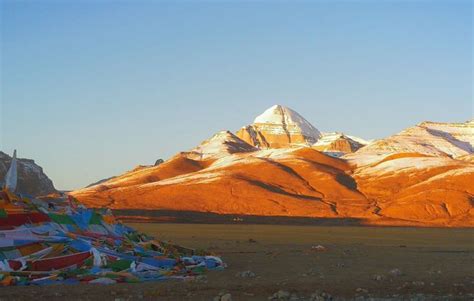 Golden Mountain Kailash At Sunset Tibet Travel Trekking Scenery