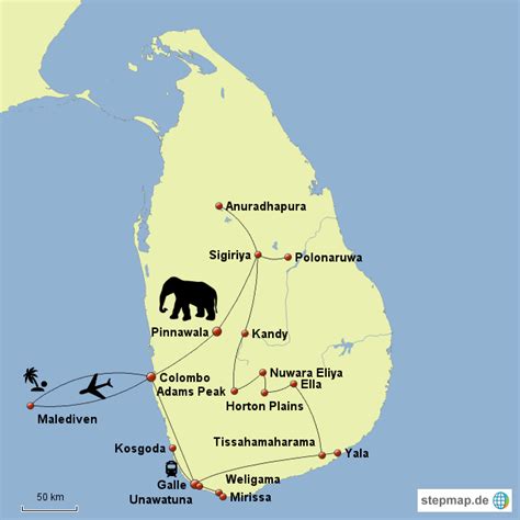 Stepmap Sri Lanka Landkarte F R Asien