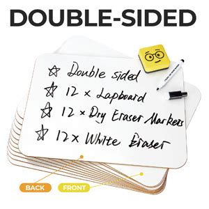 Double Sided Dry Erase Lap Boards Ohuhu Pack X Inch Small