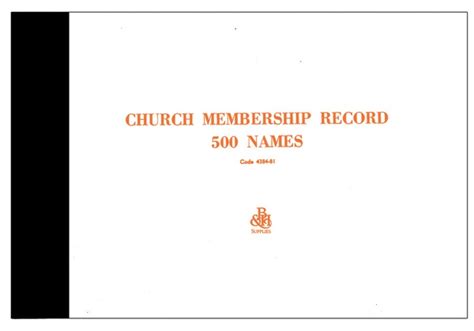 Church Membership Record Book | Church Partner