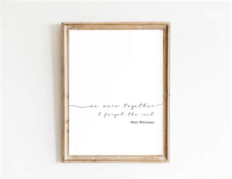 Walt Whitman We Were Together Quote Print Jpeg Printable Wall Art