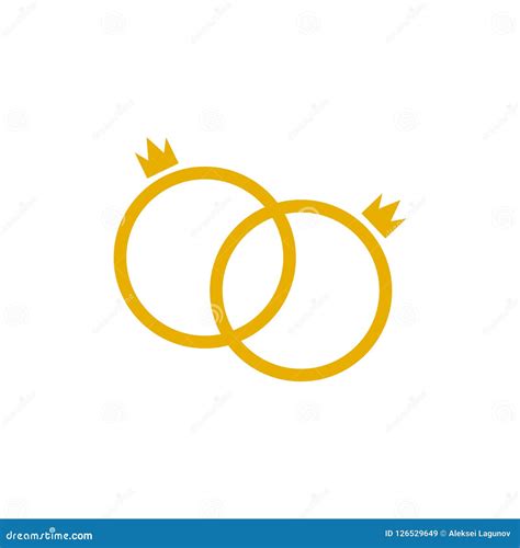 Icona Delle Fedi Nuziali Di Vettore Isolata Su Fondo Bianco Re Matrimonio Gay Delle Coppie