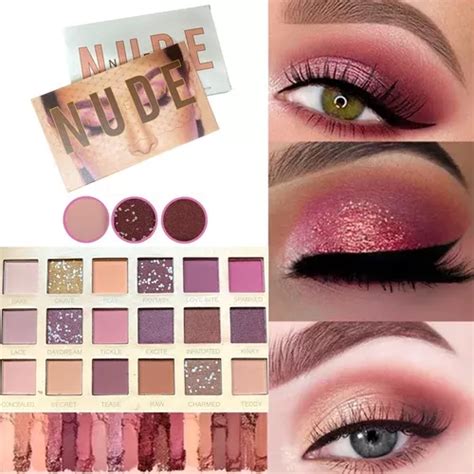 Paleta Sombras Nude New 18 Tonos Rosa Glitter Café Mayoreo 59 en