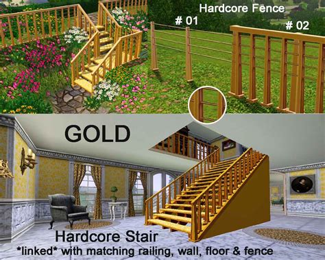 Mod The Sims Outdated Set Of Linked Hardcore Stairs PLUS Hidden Hardcore Fence