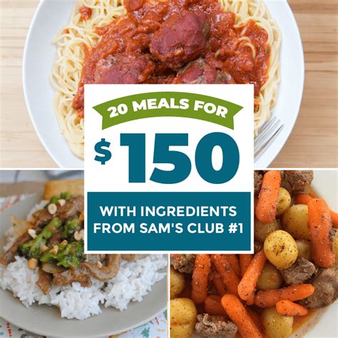 20 Meals For 150 Sams Club Meal Plan 1 Freezer Meal Planning