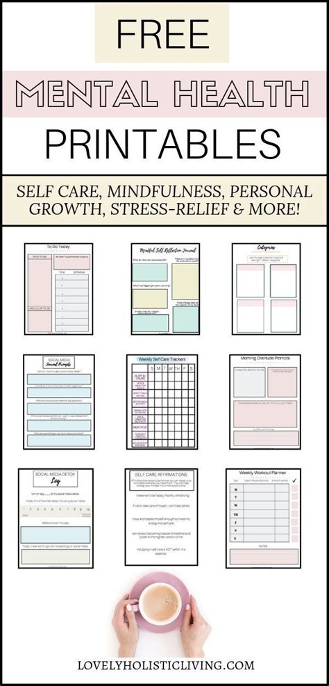 Mental Health Printable Activities For Adults