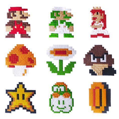 Super Mario Characters Patches Embroidered Nintendo Iron On