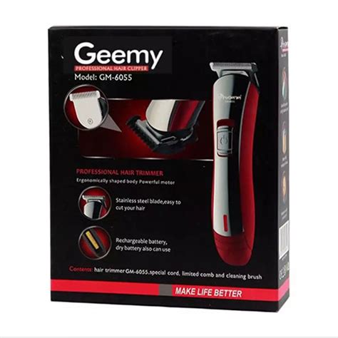 GM 6055 Geemy Rechargeable Hair Trimmer Clipper Quickee