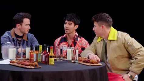 Watch Hot Ones S09 E01 The Jonas Brothers Burn Up While Eating Spicy Wings Free TV Shows Tubi