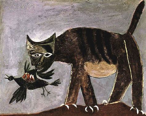 Cat Catching A Bird Pablo Picasso Kunst