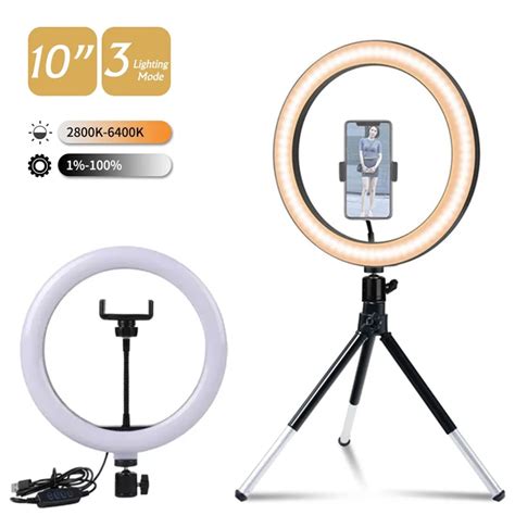 10inch Led Selfie Ring Lights Photo Lamp Ringlight With Phone Stand