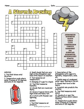 Weather Climate Crossword Puzzle Worksheets Rd Th Th Th Grade