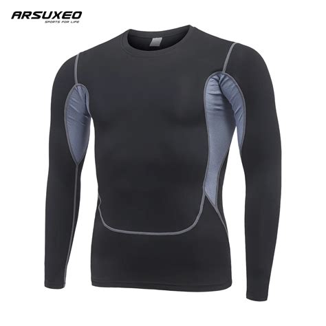 ARSUXEO Compression T Shirt Men Sports First Layer Running T Shirt