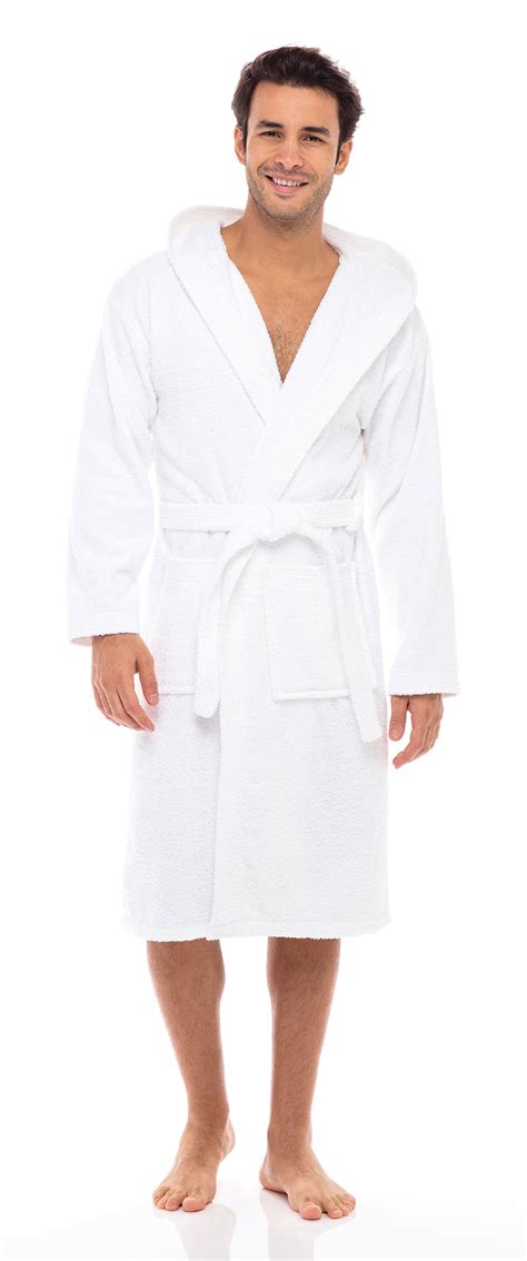 Men Hooded Bathrobe For Men Cotton Terry Bathrobes With Hood Towel