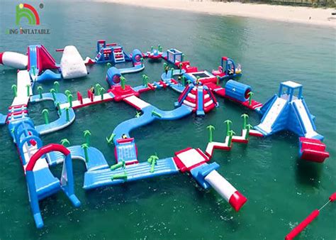 Adult Floating Play Aqua Fun Inflatable Water Parks 145 Person Blow Up Water Obstacle Course