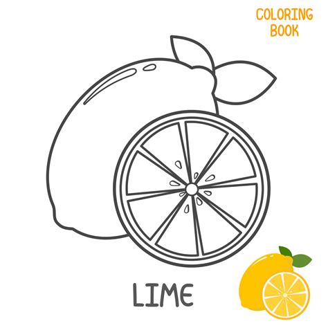 Coloring Book With Printable Lemon Vector Illustration 3538549 Vector