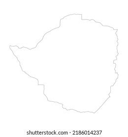 Zimbabwe Vector Country Map Outline Stock Vector (Royalty Free) 2186014237 | Shutterstock