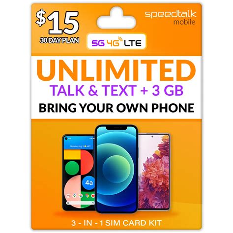 18 A Month Unlimited Talk Text Data Phone Plan With 4GB SIM Card