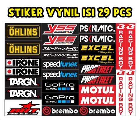 Stiker Motor Sticker Racing Pack Sponsor Racing Team Murah Hologram