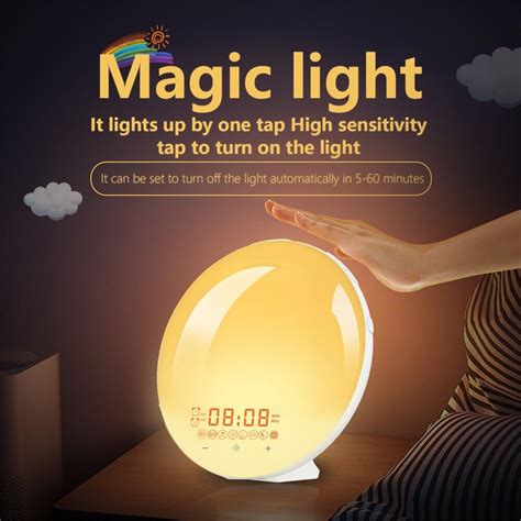 Wake Up Light Sunrise Alarm Clock Led Fm Radio Bedside Sounds Night Colored Lamp 190657477574 Ebay