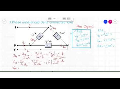 Three Phase Unbalanced Delta Connected Load Youtube