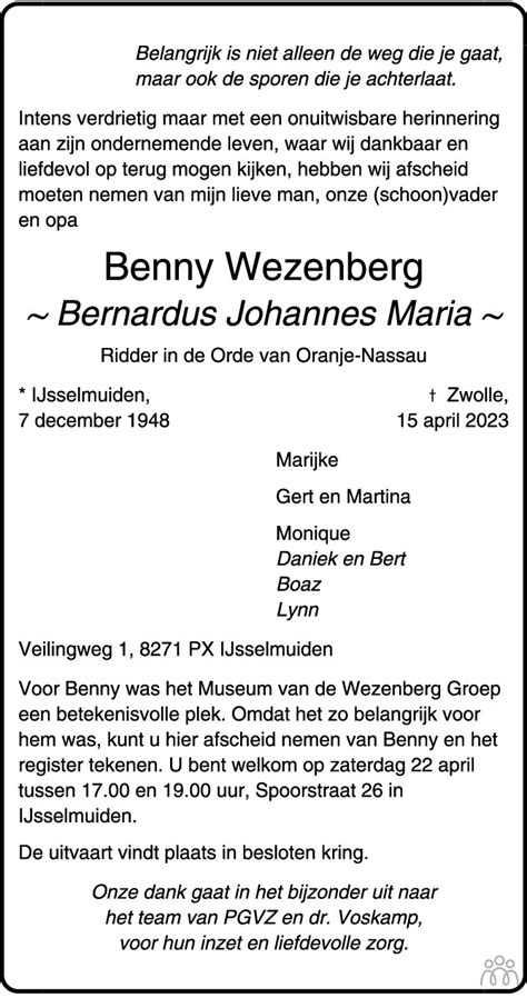 Benny Bernardus Johannes Maria Wezenberg